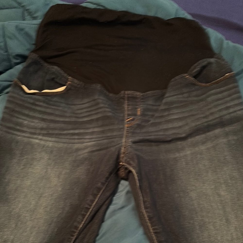 Black and Dark Blue Maternity Jeans